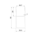 Mereo Nastavovací profil pre  Novea ( zalamovacie, pivotové a lítacie), 30 - 40 mm, výška 2 m, chróm ALU – Obrázok 4