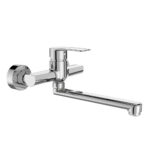 Mereo Drezová nástenná batéria, Pego, 150 mm, s ramienkom plochým rovným 160 mm, chróm