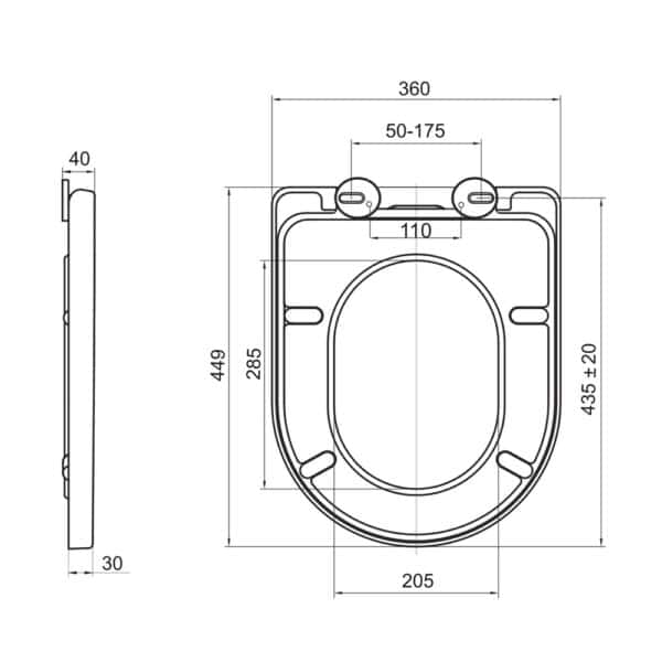 Mereo WC kombi, vario odpad, kapotované, Smart Flush RIMLESS, keramické, vr. sedátka