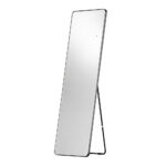 Mereo Zrkadlo hranaté 500x1700 mm, LED osvetlenie, závesné aj stojaté, čierny rám – Obrázok 2