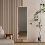 Mereo Zrkadlo hranaté 500x1700 mm, LED osvetlenie, závesné aj stojaté, čierny rám – Obrázok 6