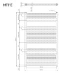 Mereo Vykurovací rebrík rovný 600x970 mm, biely, elektrický – Obrázok 3