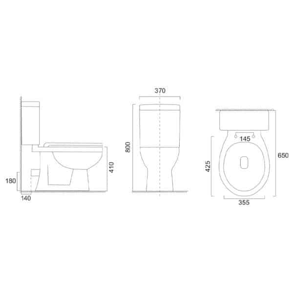 Mereo WC kombi, RIMLESS, zadný odpad s armatúrou, 12 ks