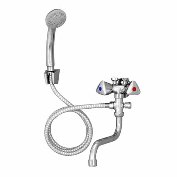 Mereo Batéria kombinovaná dvojručková so sprchou pre nízkotl.ohrievače, ramienko 18cm, sprcha, hadica 1,5m