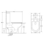 Mereo WC kombi, vyvýšené, vario odpad, kapotované, Smart Flush RIMLESS, keramické, vr. sedátka – Obrázok 2