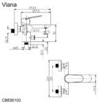 Mereo Vaňová nástenná batéria, Viana, bez príslušenstva, 150 mm, chróm – Obrázok 2