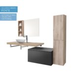 Mereo Ponte, kúpeľňová doska pod umývadlo 140 cm, dub Kronberg – Obrázok 9
