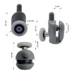Mereo Spodné pojazdy pre sprchové boxy CK351xxK/M, CK341xxK/M, sada 4ks – Obrázok 2