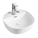 Mereo Umývadlo na dosku s prepadom, Lota, 400x400x150 mm, štvorcové, keramické – Obrázok 3