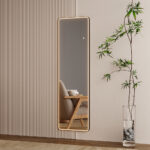 Mereo Zrkadlo hranaté 500x1700 mm, LED osvetlenie, závesné aj stojaté, čierny rám – Obrázok 5