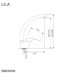 Mereo Drezová stojanková batéria, Lila, s ramienkom nad pákou, výška 245 mm, chróm – Obrázok 2