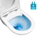 Mereo WC set - Rimless WC oblé, modul pre sadrokartón, biele oválne tlačidlo – Obrázok 16