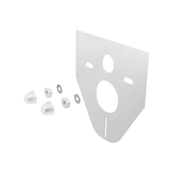 Mereo WC set - Smart flush rimless WC hranaté, modul pre sadrokartón, čierne hranaté tlačidlo