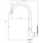 Mereo Drezová stojanková batéria, Pego, s ramienkom nad pákou, výška 346 mm, chróm – Obrázok 4