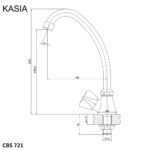 Mereo Drezový kohútik stojankový, Kasia, výška kohútiku 250 mm, chróm – Obrázok 2