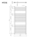 Mereo Vykurovací rebrík rovný 450x970 mm, biely, elektrický – Obrázok 3