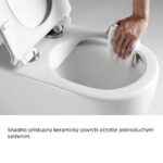 Mereo WC set - Rimless WC oblé, modul pre sadrokartón, biele oválne tlačidlo – Obrázok 9