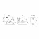 Mereo WC závesné kapotované, Smart Flush RIMLESS, 490x370x360, keramické, vr. sedátka CSS126 – Obrázok 5