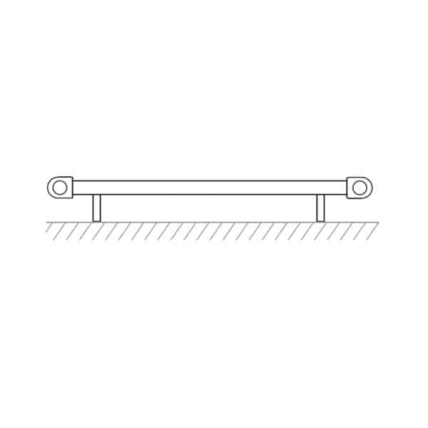 Mereo Vykurovací rebrík, rovný, 450x1330 mm, biely, stredové pripojenie