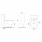 Mereo WC kombi, RIMLESS, spodný odpad s armatúrou – Obrázok 2