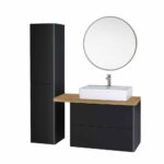 Mereo Mereo zrcadlo kulaté 600 mm, LED osvětlení, ocelově šedý rám, II. jakost, drobné škrábance rámu – Obrázok 3