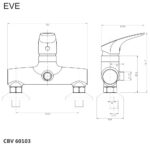 Mereo Sprchová nástenná batéria, Eve, bez príslušenstva, 150 mm, chróm – Obrázok 2