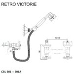 Mereo Sprchová nástenná batéria, Retro Viktorie, 100 mm, s príslušenstvom, chróm – Obrázok 2