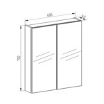 Mereo Aira, Ponte kúpeľňová galerka 60 cm, zrkadlová skrinka, dub Kronberg – Obrázok 2