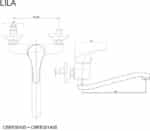 Mereo Drezová nástenná batéria, Lila, 150 mm, s ramienkom plochým vyhnutým 180 mm, chróm – Obrázok 2