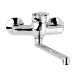 Mereo Drezová nástenná batéria, Sonáta, 150 mm, s ramienkom plochým rovným 300 mm, chróm