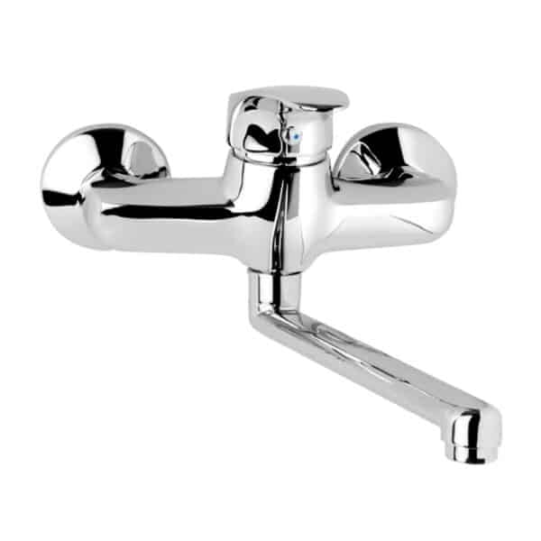 Mereo Drezová nástenná batéria, Sonáta, 150 mm, s ramienkom plochým rovným 300 mm, chróm