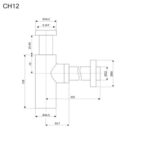 Mereo Sifón umývadlový okrúhly, celokovový s prevlečnou maticou, chróm. mosadz, 5/4"x o 32 mm – Obrázok 2