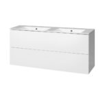 Mereo Aira, kúpeľňová skrinka s keramickým umývadlom 121 cm, biela