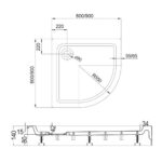 Mereo Sprchová vanička R550, 80x80x14 cm, SMC, biela, vrátane nožičiek a sifónu – Obrázok 2