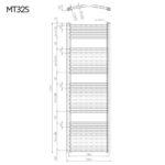 Mereo Vykurovací rebrík, oblý, 450x1330 mm, biely, stredové pripojenie – Obrázok 4