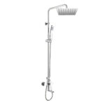 Mereo Eve vaňová batéria s hlavovou hranatou slim sprchou 250x250 mm, nerez