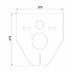 Mereo WC set - Rimless WC oblé, modul pre sadrokartón, biele oválne tlačidlo – Obrázok 6