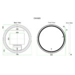 Mereo Zrcadlo kulaté pr. 800 mm, LED osvetlenie, pískované medzikruží – Obrázok 7