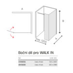 Mereo Bočný diel pre WALK IN, Novea, 50 x 200 cm, chróm ALU, sklo Číre – Obrázok 7