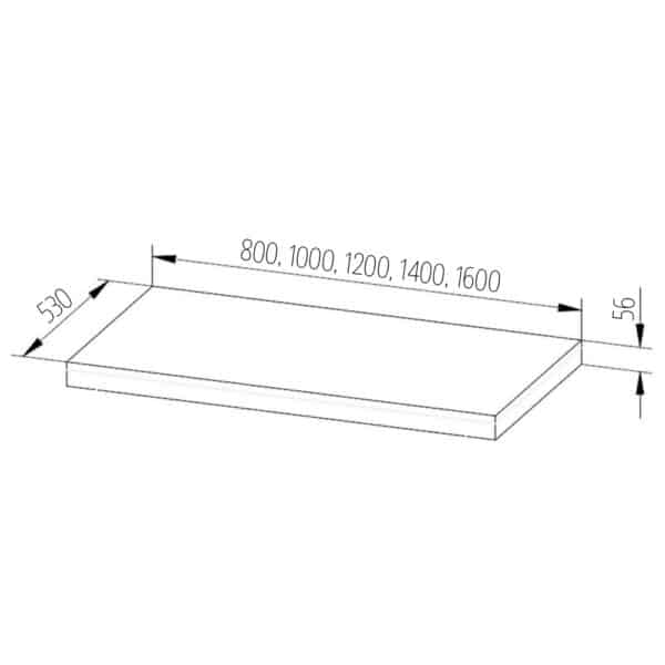 Mereo Ponte, kúpeľňová doska pod umývadlo 140 cm, dub Riviera