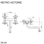Mereo Drezová nástenná batéria, Retro Viktorie, 150 mm, s ramienkom rúrkovým o 18 mm - 200 mm – Obrázok 2