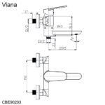 Mereo Vaňová nástenná batéria so sklopným ramienkom, Viana, bez príslušenstva, 150 mm, chróm – Obrázok 2