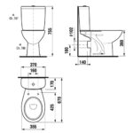 Mereo WC kombi, zadný odpad s armatúrou – Obrázok 2