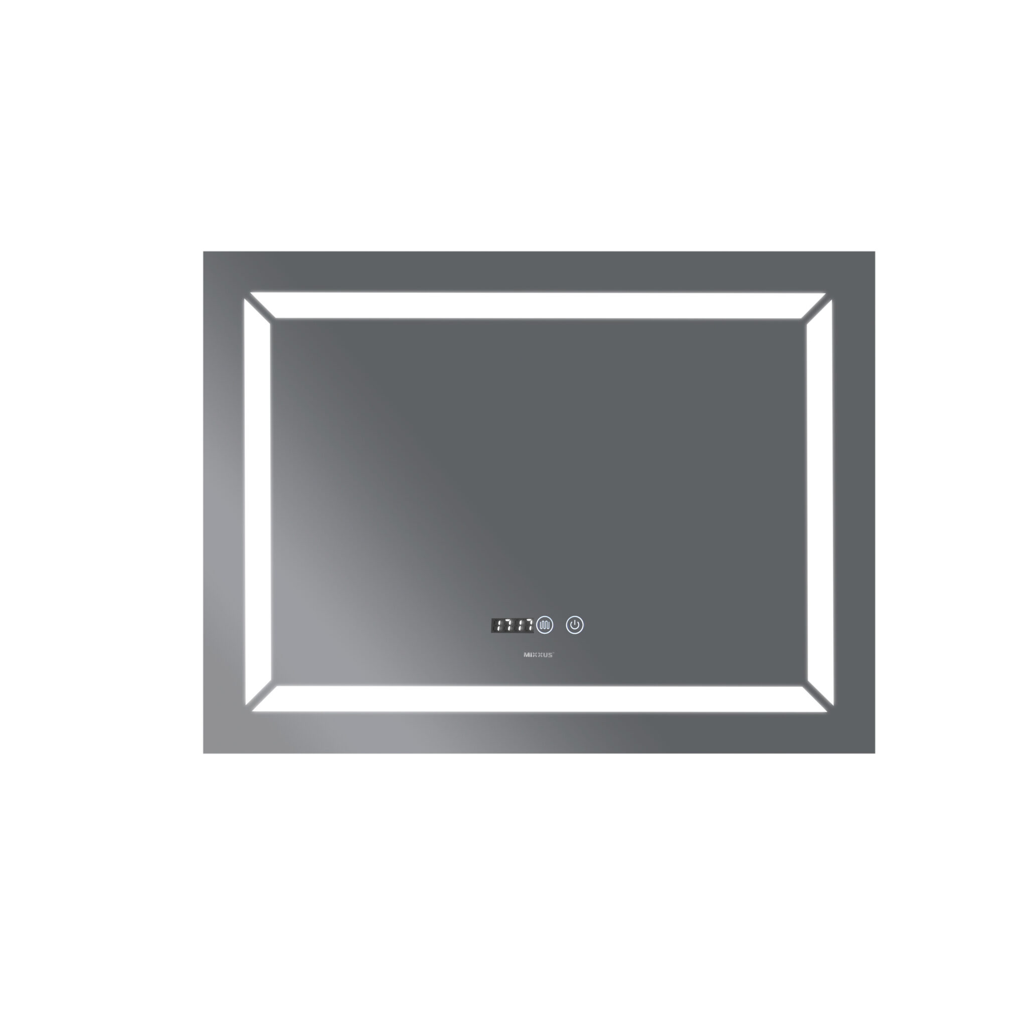 10647-mr01-8060-light-case Kúpeľňové zrkadlo s LED osvetlením, funkciou proti zahmlievaniu, reguláciou jasu a hodinami LIGHT MR01-8 | MR01-80×60 Light-CASE – Obrázok 1