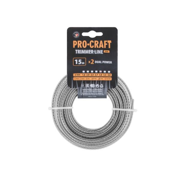 Kosiaca šnúra (3 mm) (s výstužou) (15 m) ozubená PROCRAFT KD/J-3/15 | KD/J-3/15