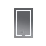 Kúpeľňové zrkadlo s LED osvetlením, protizahmlievacie funkcií, reguláciou jasu a hodinkami MR06-60×80 HARD | MR06-60×80 HARD