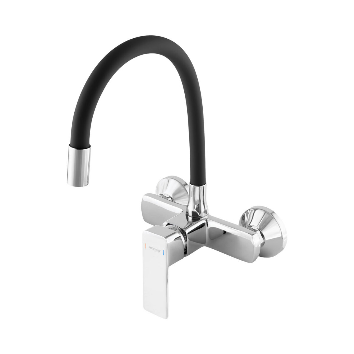 Drezová batéria nástenná s flexibilným výtokom MIXXUS PREMIUM KUBUS 005 REFL.BLACK, čierna | KUBUS 005 REFL.BLACK – Obrázok 5