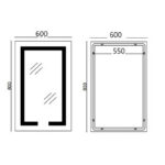 Kúpeľňové zrkadlo s LED osvetlením, protizahmlievacie funkcií, reguláciou jasu a hodinkami MR06-60×80 HARD | MR06-60×80 HARD – Obrázok 4