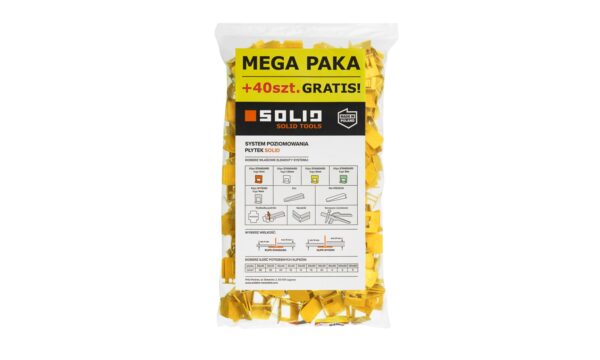 Spona leveling STANDARD 2 mm 400 + 40 ks SOLID TOOLS